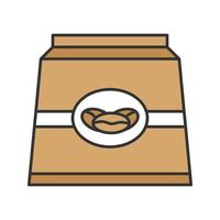 koffie papier pakket kleur pictogram. geïsoleerde vectorillustratie vector