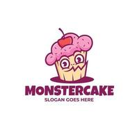 monster cake logo mascotte cartoon afbeelding vector