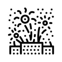 vuurwerk explosies lijn pictogram vectorillustratie plat vector