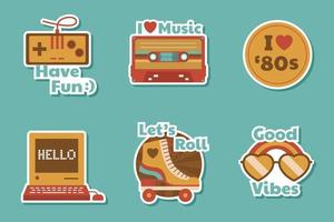 set vintage stickers vector