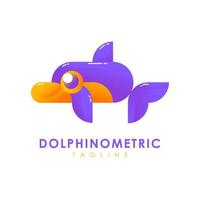 metrisch zee-logo dolfijnometrisch vector