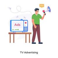 tv reclame premium vlakke afbeelding vector