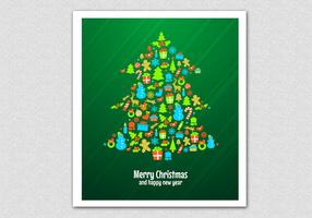 Green Christmas Tree Vector Background