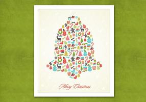 Retro Christmas Bell Vector Background