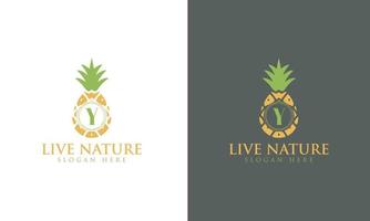 ananas minimalistische letter y logo ontwerp vector