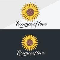 zonnebloem logo en zon pictogram vector ontwerpsjabloon.