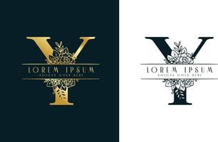 letter y minimalistische bloemen logo ontwerpsjabloon vector
