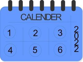 kalender 2022 blauwe kleur ontwerp vector