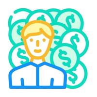 geld verdienen manager kleur pictogram vectorillustratie vector