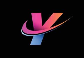 beginletter y met een swoosh-logosjabloon. modern vectorlogotype voor bedrijfs- en bedrijfsidentiteit. vector