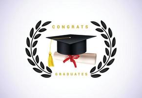 diploma uitreiking. gefeliciteerd afgestudeerden ontwerpen voor postzegels, logo's, kaarten en uitnodigingen. vector