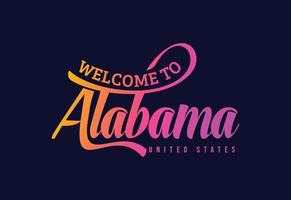 welkom bij alabama word tekst creatieve lettertype ontwerp illustratie. welkom teken vector