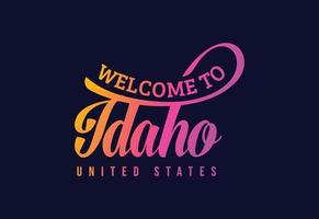 welkom bij idaho word tekst creatieve lettertype ontwerp illustratie. welkom teken vector