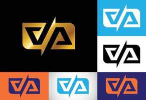 eerste letter va logo ontwerp vector. grafisch alfabetsymbool voor bedrijfsidentiteit vector