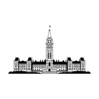 Canadese parlementaire complexe silhouet vector