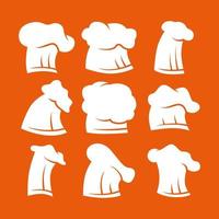 chef hoed silhouet stempel logo collectie vector