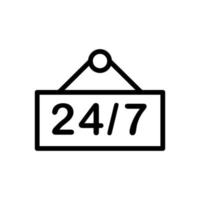 illustratie vectorafbeelding van 24-7 label icon vector