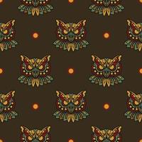 naadloos patroon met uilen in de kleuren van de barokke stijl. goed voor achtergronden, prints, kleding en textiel. vectorillustratie. vector