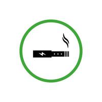 rook elektronische sigaret zone silhouet pictogram. roken e-sigaret toestaan gebied glyph pictogram. vape zone plaats symbool. vapen elektrische sigaret veilige kamer mogelijk. geïsoleerde vectorillustratie. vector