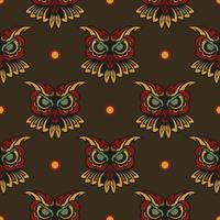 naadloos patroon met uilen in de kleuren van de barokke stijl. goed voor achtergronden, prints, kleding en textiel. vectorillustratie. vector