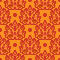 rood-oranje naadloze patroon met luxe, vintage, decoratieve ornamenten. goed voor kleding en textiel. vectorillustratie. vector