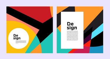 vector kleurrijke abstracte geometrische en curve voor banner social media template