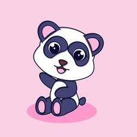 schattige baby panda pictogram illustration.flat cartoon stijl vector