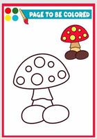 kleurboek met schattige paddenstoel vector