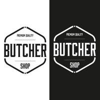 premium kwaliteit slagerij logo vector