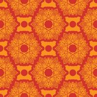 rood-oranje naadloze patroon met luxe, vintage, decoratieve ornamenten. goed voor omslagen, stoffen, ansichtkaarten en bedrukking. vectorillustratie. vector