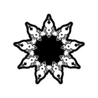 Indiase mandala. zwart-wit embleem. weven ontwerpelementen. yoga logo's vector. vector