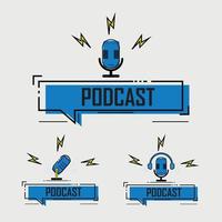 podcast-logo. radio, microfoon Pictogram vector