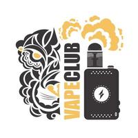 vape club typografie sjabloon. voor posters drukt het advertenties af voor t-shirtontwerpen. etnische elementen. vectorillustratie. vector