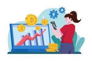 cryptocurrency analytisch illustratieconcept vector