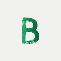 groen b geborsteld letterlogo. borstel letters ontwerp met penseelstreek ontwerp. gratis vector
