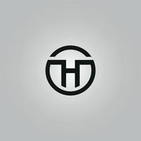 cirkel vorm h logo gratis vector sjabloon