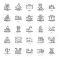 city element icon pack voor uw website-ontwerp, logo, app, ui. stad element pictogram schets ontwerp. vector grafische illustratie en bewerkbare lijn.