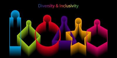 inclusie en diversiteit infographic vector set, mensen vector logo voor website, banner gay pride 2022 concept, vector geïsoleerd op zwarte achtergrond