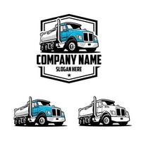 dump truck vracht big rig bedrijf embleem badge logo vector bundel set