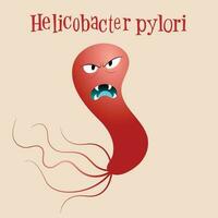 vector illustratie afbeelding van helicobacter pylori
