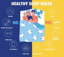 slaap regels infographics vector