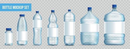 plastic fles mockup realistische set vector