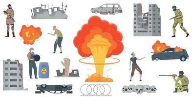 apocalyps platte set vector