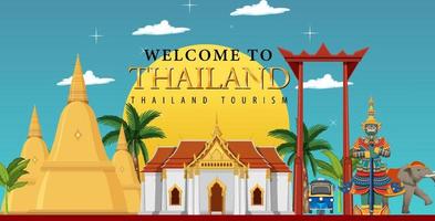 welkom in thailand banner vector