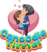 canoodle time word-tekst met verliefd stel vector