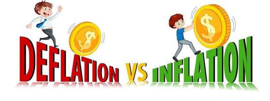 inflatie versus deflatie logo-ontwerp vector