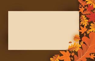 herfstachtergrond met bladeren goudgeel met vierkante kaders en vrije ruimte, herfstconcept, voor behang, ansichtkaarten, wenskaarten, webpagina's, banners, online verkoop. vector illustratie