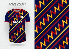 mockup achtergrond voor een zigzag gestreept marineblauw sportshirt. vector