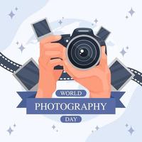 wereld fotografie dag concept vector