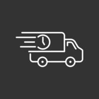 snelle levering vrachtwagen icoon, express levering, snelle beweging, lijn symbool. vector illustratie eps 10